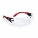 Riley Stream Clear Safety Glasses (Red Temple)